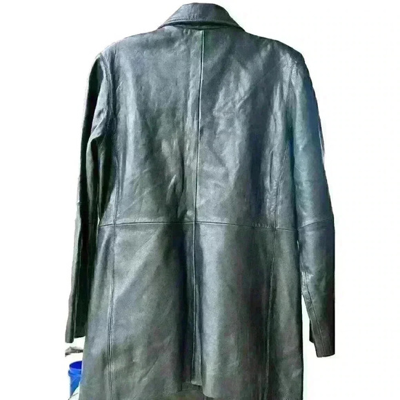 Colebrook & Co. Women’s Size Small Leather Coat Black Mid-Length - Picture 4 of 11